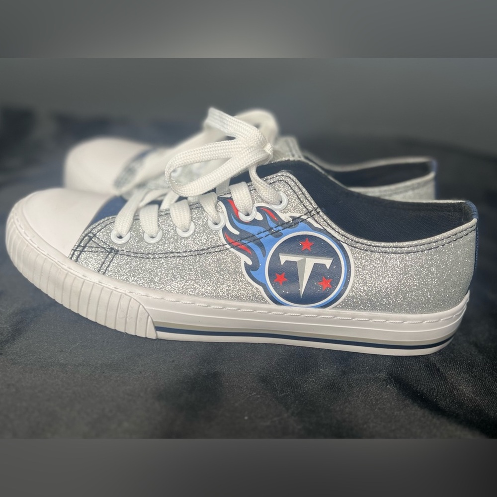 Tennessee Titans Silver Glitter Game Day Sneakers